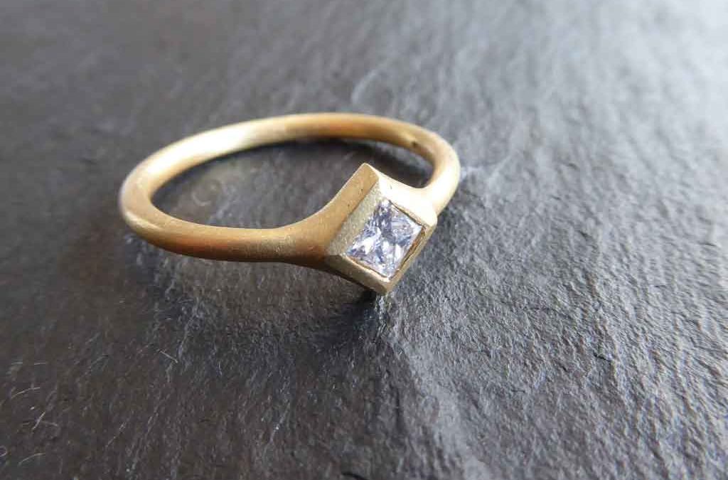 Ring, Gold, Diamant-Princess