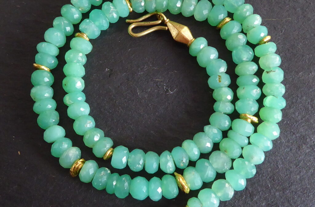 Kette Chrysopras, Gold