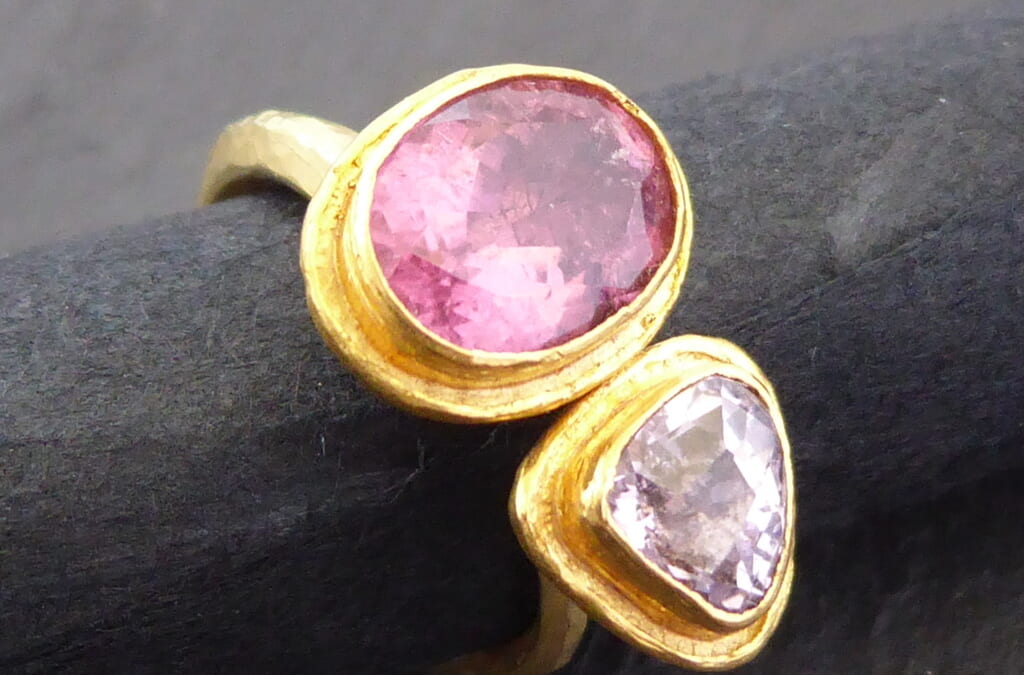 Ring, Gold, Turmalin, Kunzit
