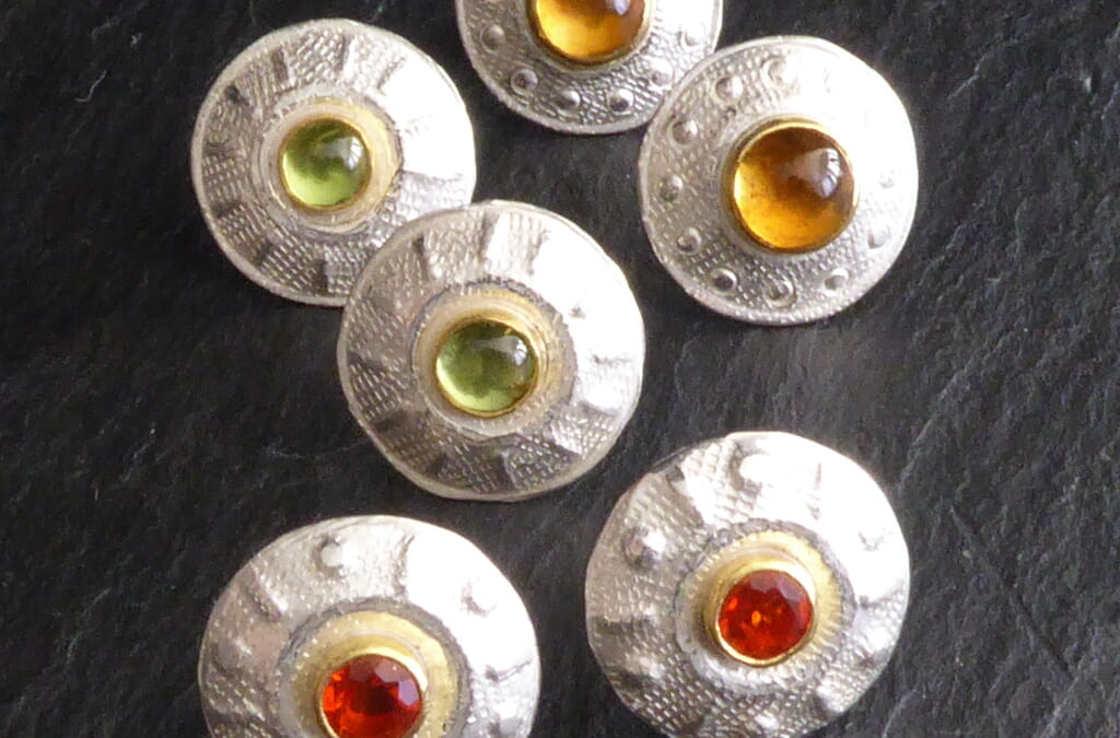 Ohrstecker, Ag/Au, diverse Steine